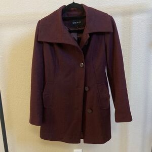 Nine West Women's Deep Burgundy Pea Coat